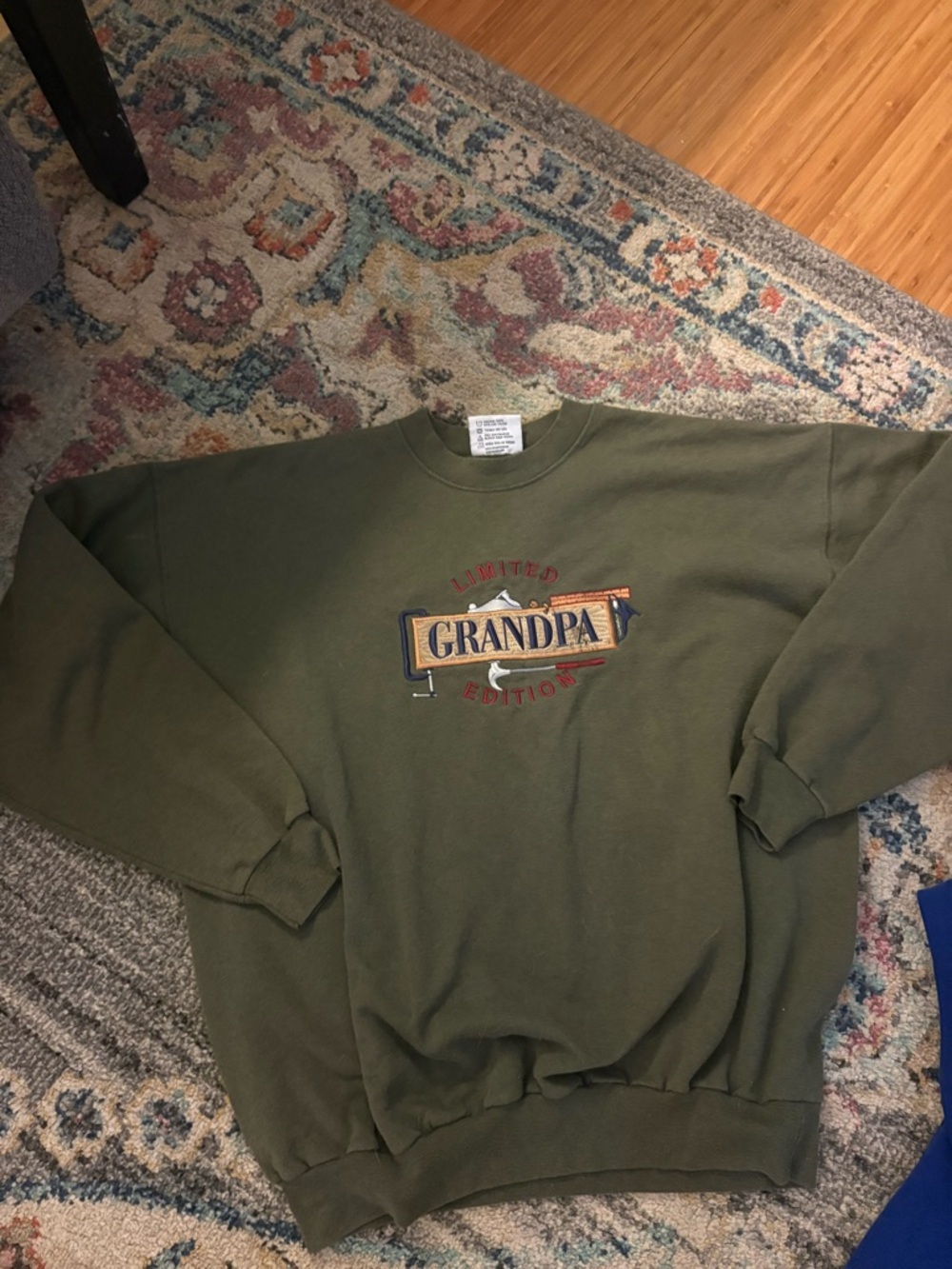 Vintage 90s Limited Edition Grandpa Olive Green Crewneck Sweatshirt